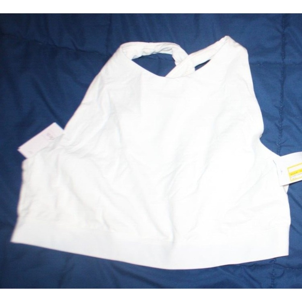 Auden Women's Bra Bralette Unlined Crossback Bralette wireless White Size XXL